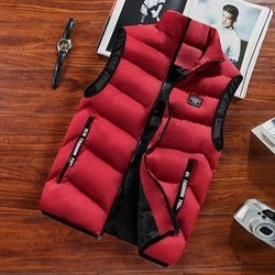 Men's vest outdoor wear down cotton red vest