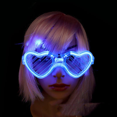 Luminous Glasses LED Light Up Glasses Party Decoration Purple Color Luminous Shutter Shades Glow Glasses Children Adults Holiday Accessories Gift