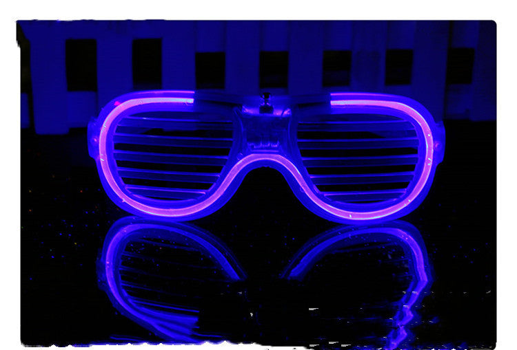 Luminous Glasses LED Light Up Glasses Party Decoration Purple Color Luminous Shutter Shades Glow Glasses Children Adults Holiday Accessories Gift