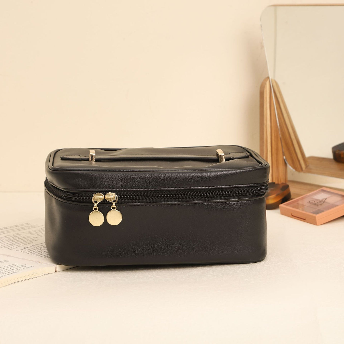 Handle-top Cosmetic Bag Ins Fashion Simple Square Handbag Toiletry Bags Travel High Capacity Portable Storage Make Up Bag