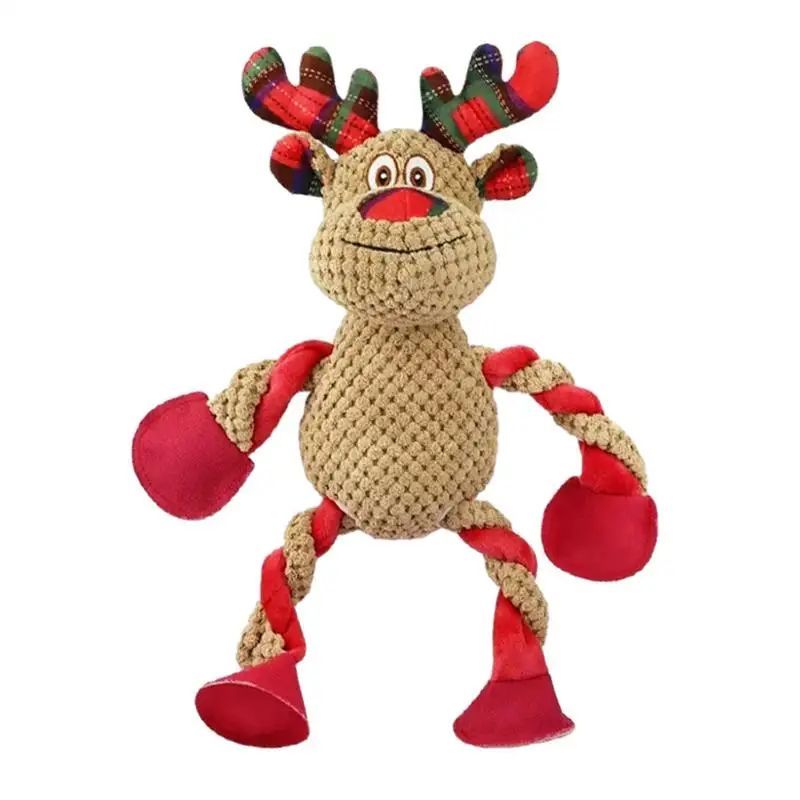 Interactive Christmas Dog Toys Squeaky Plush Holiday Dog Toys Dog Toys For Aggressive Chewers Plush Puppy Chew Toys Interactive