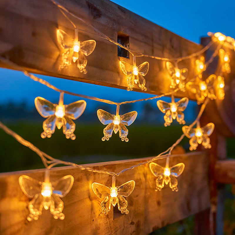 Solar Butterfly Lighting Chain Outside Courtyard Lawn Decoration