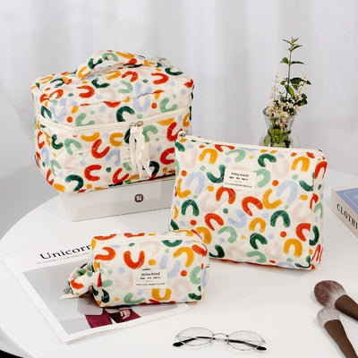 Cotton Cosmetic Bag Portable Toiletry Storage