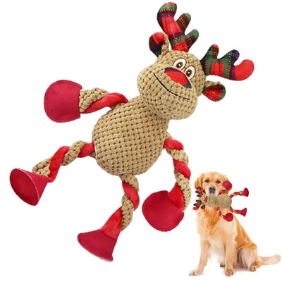 Interactive Christmas Dog Toys Squeaky Plush Holiday Dog Toys Dog Toys For Aggressive Chewers Plush Puppy Chew Toys Interactive