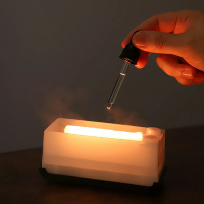 Simulation Flame Aromatherapy Machine Mini Air Humidifier Portable Aromatherapy Machine, Flame Diffuser Humidifier USB Essential Oil Aromatherapy Atmosphere Lamp Household Humidifier