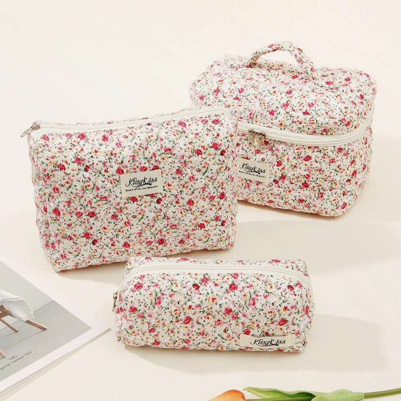 Cotton Cosmetic Bag Portable Toiletry Storage