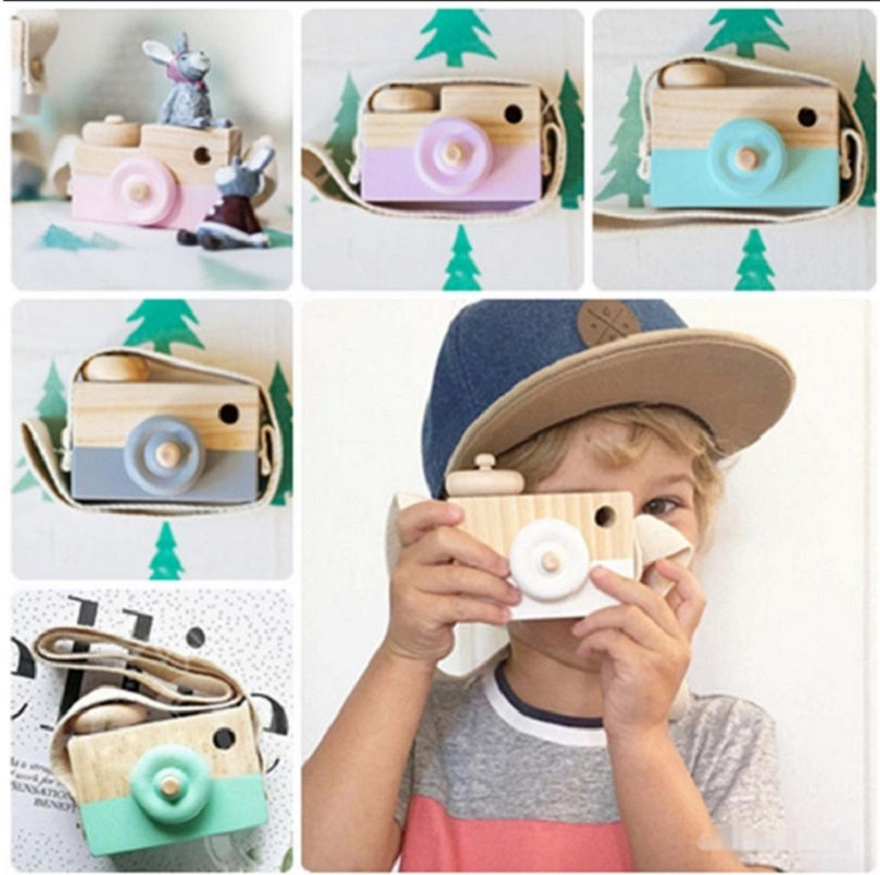 Cute Wooden Camera Toys Baby Kid Hanging Photography Prop Decoration Educational Outdoor Activity Toy Children's Day Happy Gift