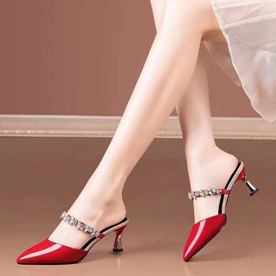 Women's Summer Outdoor Wear Fashion High-heeled Half Drag