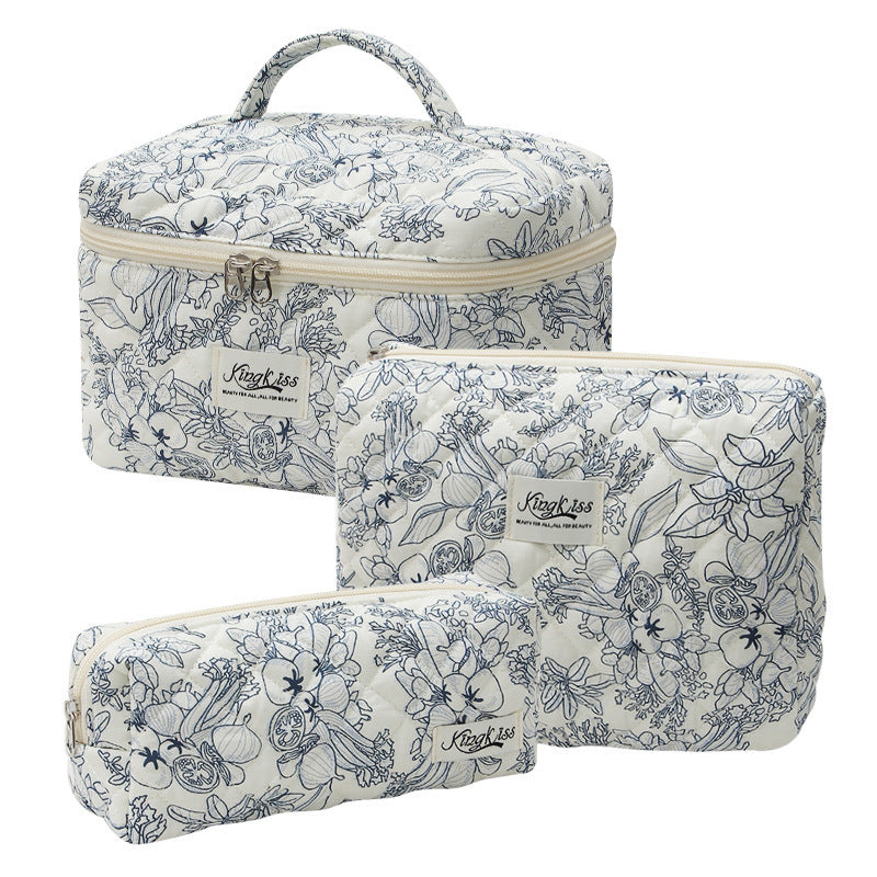 Cotton Cosmetic Bag Portable Toiletry Storage