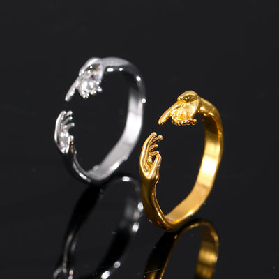 Opening Adjustable Two-hand Rings Fashion Personality Ring For Valentine's Day Jewelry