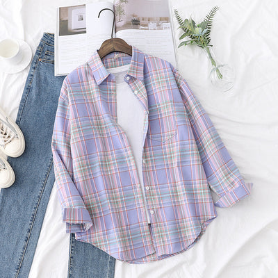 Plaid Shirt Women's Design Sense Niche Outdoor Wear